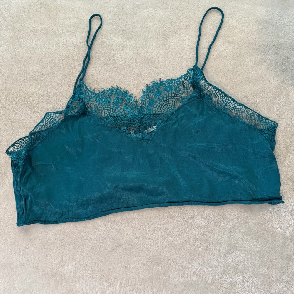 Free People Teal Lace Camisole
